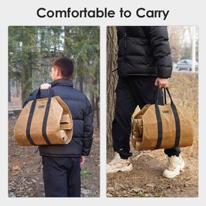 Échantillon gratuit : Grand sac de transport robuste pour bûches, fabriqué en usine, pour cheminées, accessoires de poêle à bois et sacs de rangement - Product Image 6