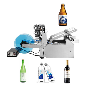 Machine d'étiquetage semi-automatique MT-50D à prix abordable pour pots cosmétiques avec imprimante de codage de date, application pour bouteilles, aliments et boissons, moteur intégré - Product Image 2