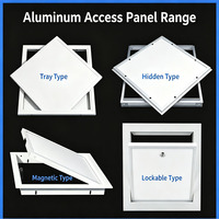 Panneau d'accès verrouillable en aluminium avec revêtement en poudre blanche et serrure à clé