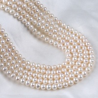 Perles rondes naturelles blanches de qualité supérieure AA certifiées par un tiers, 6-7 mm, en brin, pour la vente en gros