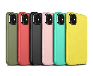 Shockproof Matte Wheat Straw Silicone Phone Case For iPhone 14 12 11 13 Pro Max Mini XS X XR 6 6S 7 8 Plus SE Eco-friendly Cover