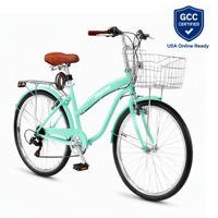 Vélo de ville classique en gros d'usine, cadre en acier, fourche rigide 24/26 pouces, 7 vitesses, vélo de banlieue urbain, jantes en alliage d'aluminium GCC