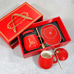 Juego de Regalo USB para Oficina y Hogar, Posavasos Eléctrico Inteligente con Calefacción, <span class=keywords><strong>Taza</strong></span> de Cerámica Termostática para Agua y Café - Product Image 5