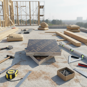 Panneau <span class=keywords><strong>de</strong></span> <span class=keywords><strong>coffrage</strong></span> industriel en contreplaqué fenolique noir filmé WBP E1 <span class=keywords><strong>pour</strong></span> intérieur, 1220x2440mm, 12mm - Product Image 2