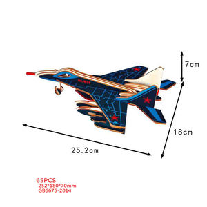 <span class=keywords><strong>Kit</strong></span> Model helikopter militer pesawat terbang kreatif, mainan kayu Puzzle 3D kustom untuk anak-anak - Product Image 5