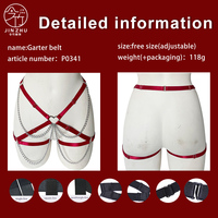 En gros, bas métalliques ajourés séduisants rouge Noël avec chaîne, accessoire de danse jazz pour boîte de nuit