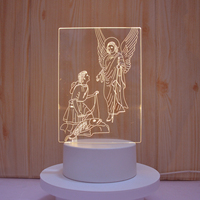 Nouvelle Lampe de Table LED 3D Illusion Créative Personnalisée avec Photo, Base en Acrylique, Décoration de Noël, Veilleuse Chrétienne