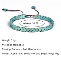 Nouveau Bracelet de perles en hématite en forme de flèche en V en pierre naturelle Offre Spéciale populaire unisexe