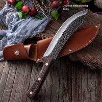 Couteau à Désosser Forgé à la Main en Acier Carbone Haute Qualité, Lame Affûtée, Manche en Bois, Finition Satinée, Idéal pour la Cuisine - Prix Bas