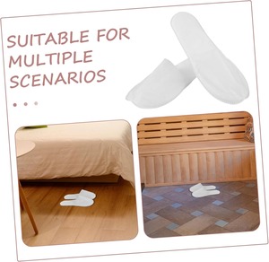 Disposable Hotel <b>Slippers</b> Anti-slip Recyclable Customized white for Hotel Room Home Wedding Party beauty salons - Product Image 4