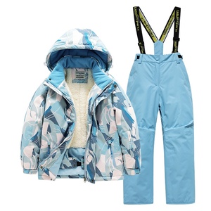 Nuevos conjuntos de ropa de esquí para niños y niñas, pantalones de esquí impermeables a prueba de viento, cierre de cremallera para el noreste Snow Country - Product Image 2