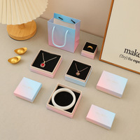 Boîte cadeau rigide de luxe à dégradé ombré pour bijoux, collier, bracelet, bague, emballage de bijoux