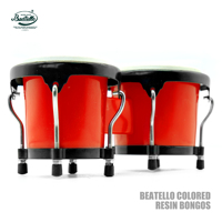 Beatello Mini Bongo Drum 8 Color Options Distinctive Beginners' Percussion Instrument with Sheepskin Drumhead Foldable