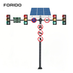 Feux de signalisation routière LED haute luminosité FORIDO, système de contrôle des feux de signalisation sans fil alimenté par batterie - Product Image 1