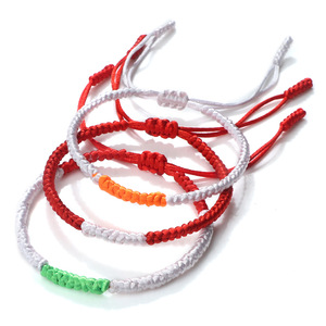 <span class=keywords><strong>Bracelet</strong></span> en fer tressé tendance, motif nœud <span class=keywords><strong>diamant</strong></span>, cordon rouge, accessoires créatifs, couleurs <span class=keywords><strong>de</strong></span> drapeau national simulées - Product Image 5
