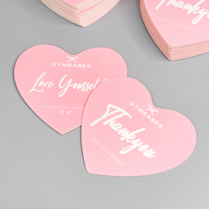 Forme de coeur imprimé rose Design merci carte postale cartes postales Promotion affaires cartes de remerciement impression Flyer Club <span class=keywords><strong>affiche</strong></span> - Product Image 2