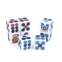 Dés de poker et de mahjong à angle droit de 16 mm D6 blancs, logo et emballage personnalisables, matériau en résine plastique