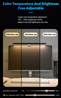 Lampe de bureau à LED moderne pour écran d'ordinateur, alimentée par USB, avec commande tactile, barre lumineuse pour écran d'ordinateur, suspendue pour ordinateur