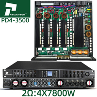 Paulkitson SiC Amplifikatör PD43500 4 Kanal Subwoofer Ses Amplifikatörü 2ohm 4X7800W 1U Profesyonel D Sınıfı Ses Güç Amplifikatörü