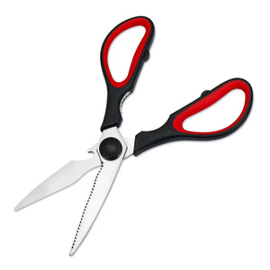 <b>Kitchen</b> <b>Scissors</b> Stainless Steel Straight Head Black And Red Home Use - Product Image 2