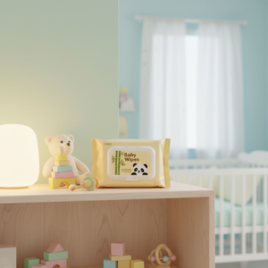 Lingettes pour bébé de bonne qualité, lingettes pour bébé sensibles, lingettes humides, sans plastique, parfumées, respectueuses de la peau, en tissu - Product Image 3