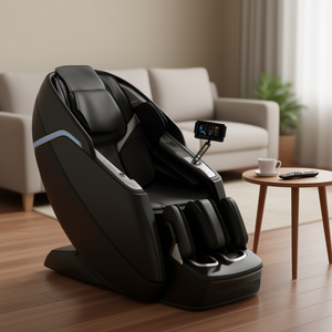 Fauteuil de massage électrique double cœur 4D 3D pour le corps entier avec repose-pieds extensible, chaleur, airbags, commande vocale IA et commandes au volant - Product Image 2