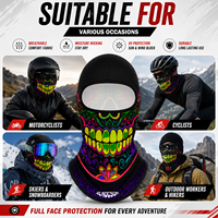 Cagoule personnalisée drôle et cool à motif crâne, protection solaire estivale, masque facial pour Halloween, cosplay, sports, pêche, moto