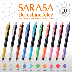 [ผลิตในประเทศญี่ปุ่น] ปากกาเจลเซราซ่า คลิป เดโคชายน์ 0.5 มม. ชุด 10 สี – หมึกเมทัลลิกเงางาม ใช้ได้กับกระดาษสีดำ - Product Image 1