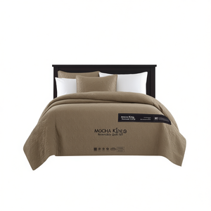 ชุดผ้านวมโมคค่าคิงแบบกลับด้านได้ ขนาดแคลคิง ไซส์ ผ้าฝ้ายเนื้อแน่น ทันสมัย สำหรับห้องนอน ใช้ได้ทุกฤดู - Product Image 1