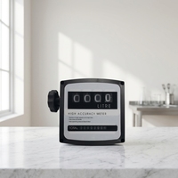 WELLDONE FM-120-2 120LPM Meter Aliran Bahan Bakar Mekanis 4-Digital 1 Inci dari Aluminium Alloy untuk Bensin, Solar, dan Minyak OEM