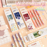 Stylo noir en carbone rose de haute qualité, stylo gel de pressage de fleur, vente en gros
