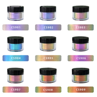 Poudre pigmentée caméléon 40 µm, pigment chromé à effet changeant multi-angles pour ongles, poudre irisée aurore boréale pour n