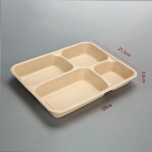 Bandeja desechable Biodegradable para alimentos, bandeja para comida con tapa, para extraer caña de azúcar, 100% - Product Image 3