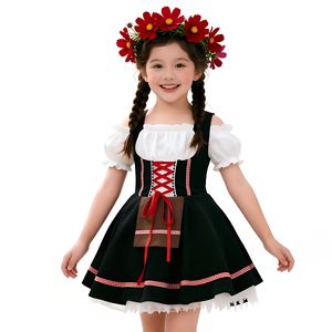 Vestido Tradicional Bávaro Yi Xiaoyi para Niñas, Color Negro, Conjunto de Disfraz para Oktoberfest con Etiqueta, Número de Pieza 8124 - Product Image 5