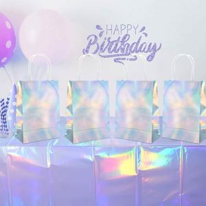 Bolsas de Regalo de Papel Kraft Impresas Personalizadas con Impresión Completa y Láser Plateado para Navidad, Bodas, Cumpleaños y Fiestas - Product Image 2