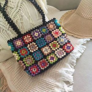 Kit de <span class=keywords><strong>sac</strong></span> à bandoulière carré à motifs granny en perles DIY, ensemble de fabrication de <span class=keywords><strong>sac</strong></span> à main tissé à la main avec perles, pour débutants - Product Image 2
