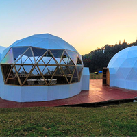 Tenda a Cupola Geodetica in Vetro Personalizzata 5m 6m 7m Esagonale per Feste all'Aperto Casa a Cupola di Lusso per Glamping