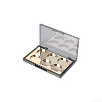 Palette à paupières en plastique personnalisée à 6 compartiments, couvercle transparent, étui cosmétique vide avec plaque intérieure dorée