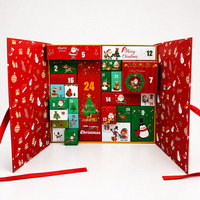 Boîte de calendrier de l'avent de 24 jours, emballage en papier, boîte de Noël personnalisée pour bijoux, cosmétiques, cadeau surprise de Noël beauté