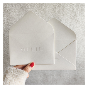 Embossed Logo Matt <b>White</b> Art Paper Custom Paper <b>White</b> <b>Envelopes</b> With Thank You Card for Fashion Brand - Product Image 1