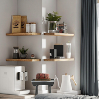 Lot de 4 étagères murales flottantes en bois rustique sculptées de 5x5 pouces petites étagères flottantes en bois pour chambre à coucher salon salle de bain