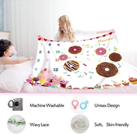 Couverture Bébé Personnalisée OEM ODM à Prix de Gros avec Impression Donut pour Photos Mensuelles