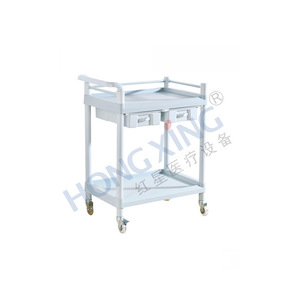 Red Star Full Plastic Double Drawer Treatment <b>Cart</b> 725x465mm <b>For</b> Hospitals And Beauty Salons - Product Image 3