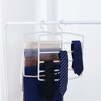 Cintres à pantalons multi-niveaux en plastique pour économiser de l'espace, organisateur de placard pour cravates, écharpes, jupes, jeans, rangement de garde-robe
