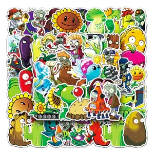 50 Stuks Geen Herhaling Planten Vs Zombies Graffiti Stickers Voor Fles Bagage Auto Pvc Hot Sale Telefoon Game Sticker