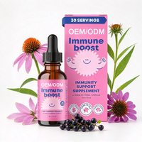 Compléments alimentaires immunostimulants OEM/ODM, baies d'églantier, zinc, vitamine 6-en-1, multivitamine liquide, vitamine D3, vitamine C, immunité