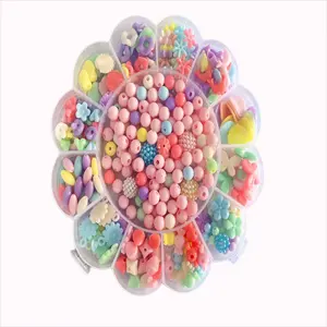 DIY Unicorn Fashion Jewelry Sets Kids Colorful Different Style Acrylic Beads Making Box Package For Kids Jewelry Set