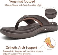 Tongs de sport pour hommes KuaiLu, confort orthopédique, dessus en EVA imprimé, soutien de la voûte plantaire, fasciite plantaire, bout ouvert, tendance mode extérieure
