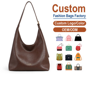 Full-GrGrain PU Leather Lady <b>Shoulder</b> Bag Minimalist Hobo Silhouette Single <b>Strap</b> Anti-Theft | Summer/Winter Use Brand Logo - Product Image 1