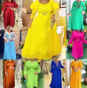 Robe florale imprimée à manches longues <span class=keywords><strong>et</strong></span> <span class=keywords><strong>taille</strong></span> haute, nouvelle collection, prix de gros, vêtements africains pour femmes, grandes tailles - Product Image 6